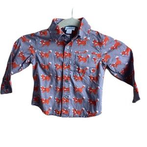 Little Maven Fox Button Down Shirt